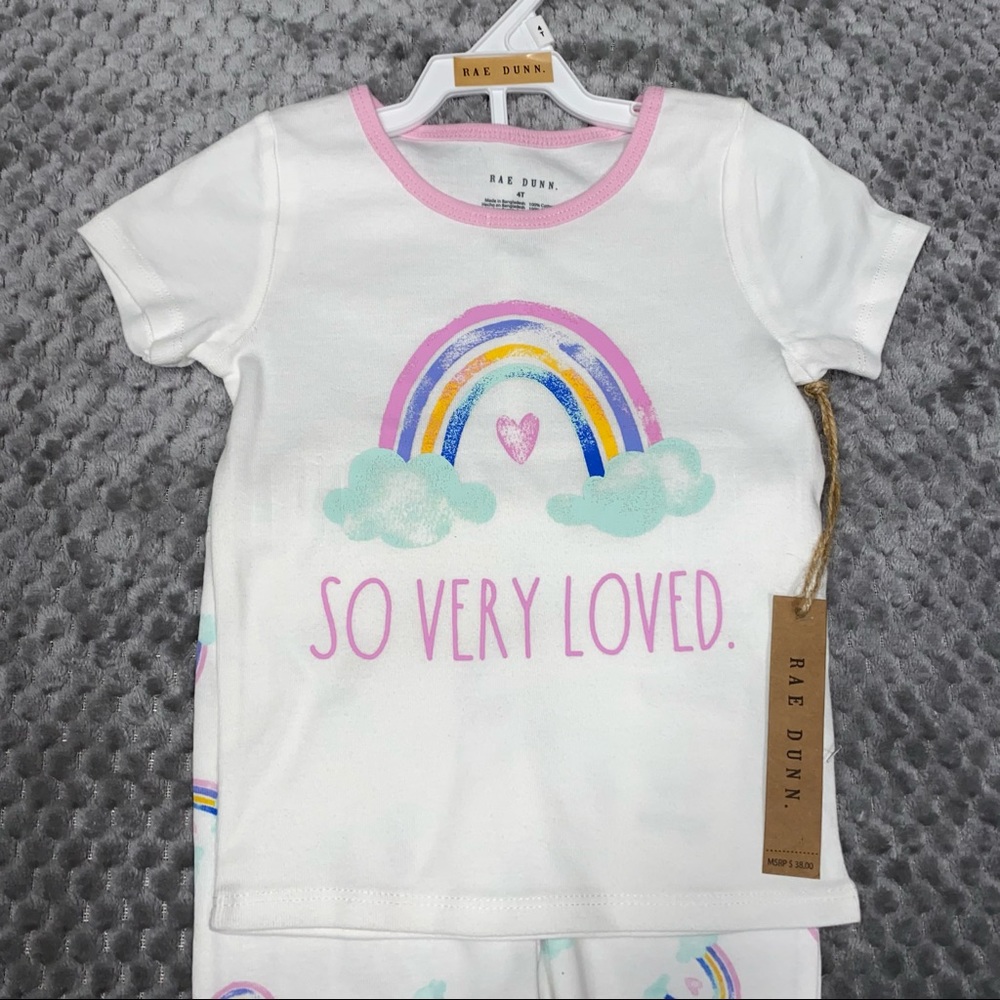 🚩SOLD🚩 HP - Rae Dunn SO VERY LOVED rainbow pajama set - Picture 2 of 4